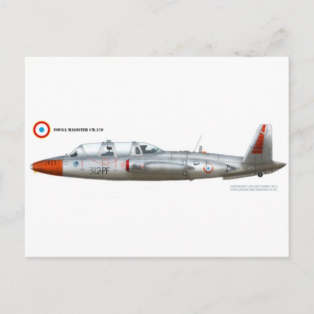 Postal Fouga Magister CM.170 (Anverso)