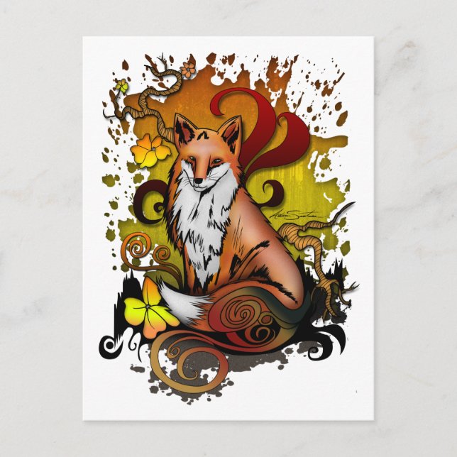 Postal Fox al aire libre (Anverso)