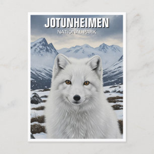 Postal Fox Ártica en el Parque Nacional de Jotunheimen en