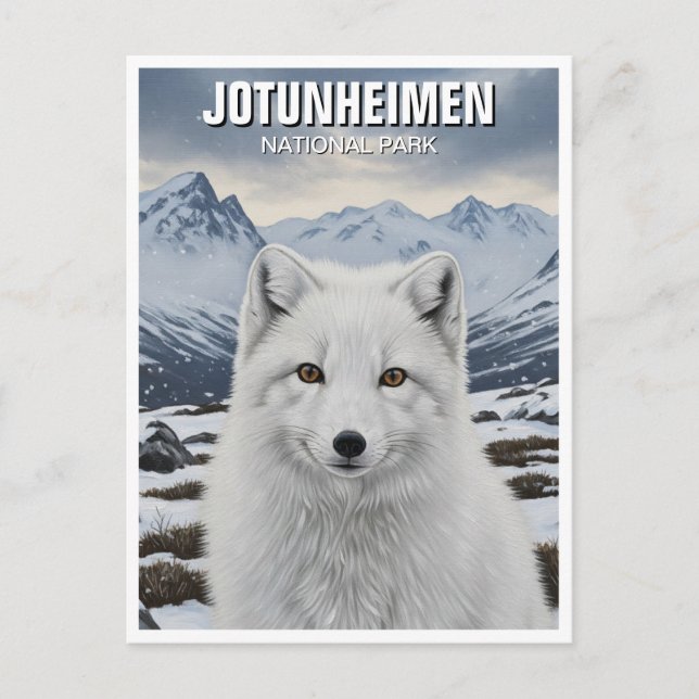 Postal Fox Ártica en el Parque Nacional de Jotunheimen en (Anverso)