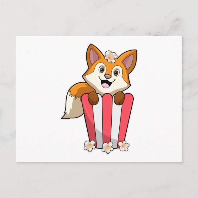 Postal Fox comiendo con popcorn (Anverso)