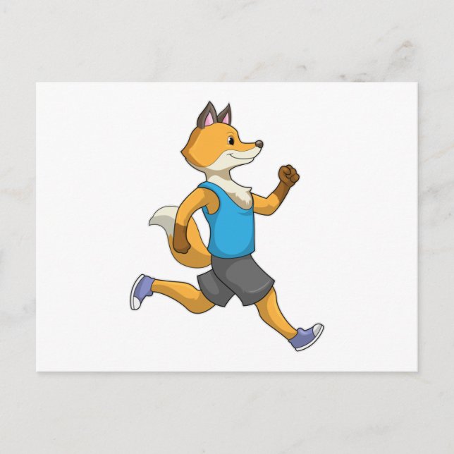 Postal Fox como corredor en carrera (Anverso)
