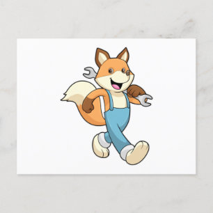 Postal Fox como mecánico con llave