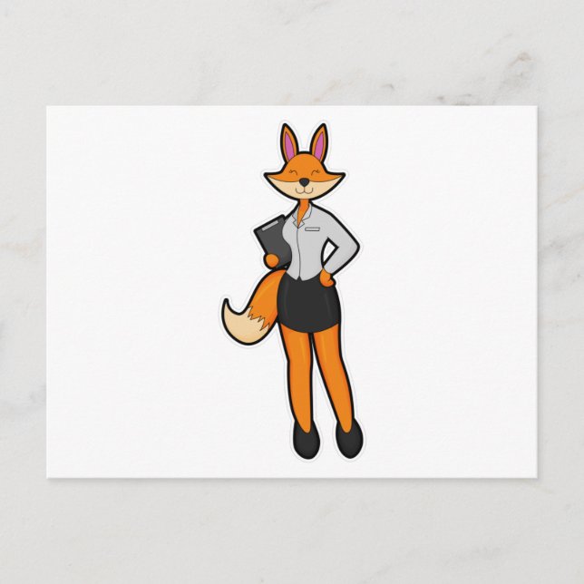 Postal Fox como secretario con Notepad (Anverso)