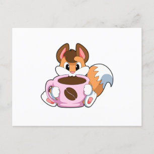 Postal Fox con Copa de Café
