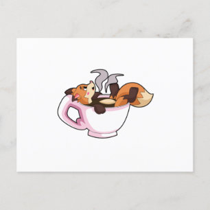 Postal Fox con Copa de Café