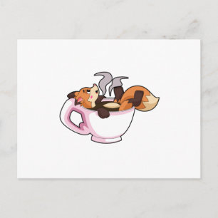 Postal Fox con Copa de Café