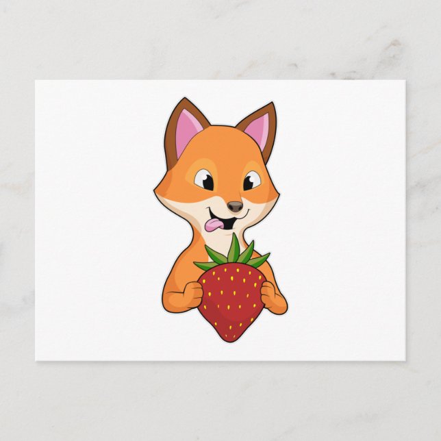 Postal Fox con fresa (Anverso)