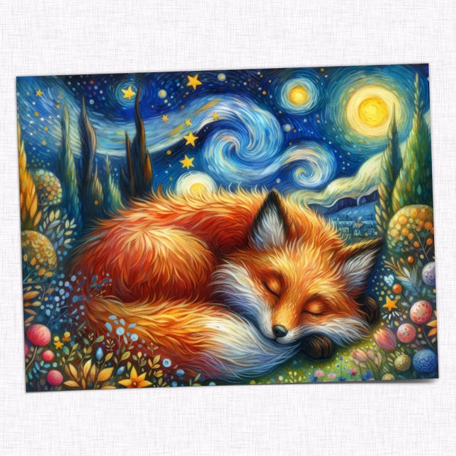 Postal Fox de Noche Estelar: Un capricho y mágico (Subido por el creador)