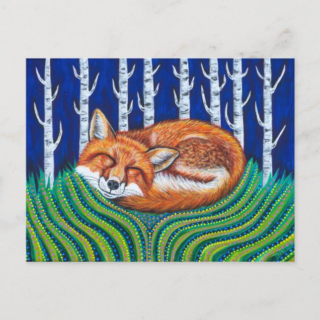 Postal Fox durmiente (Anverso)