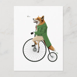 Postal Fox en bicicleta