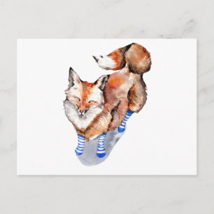 Postal Fox en calcetines