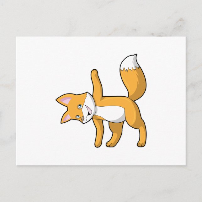 Postal Fox en el Stretching del Yoga (Anverso)