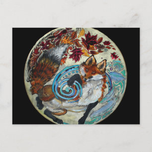 Postal Fox espiral de otoño