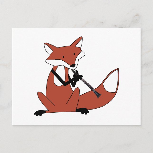 Postal Fox jugando al Clarinet (Anverso)