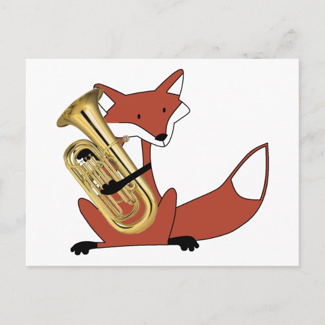 Postal Fox jugando al eufonio (Anverso)