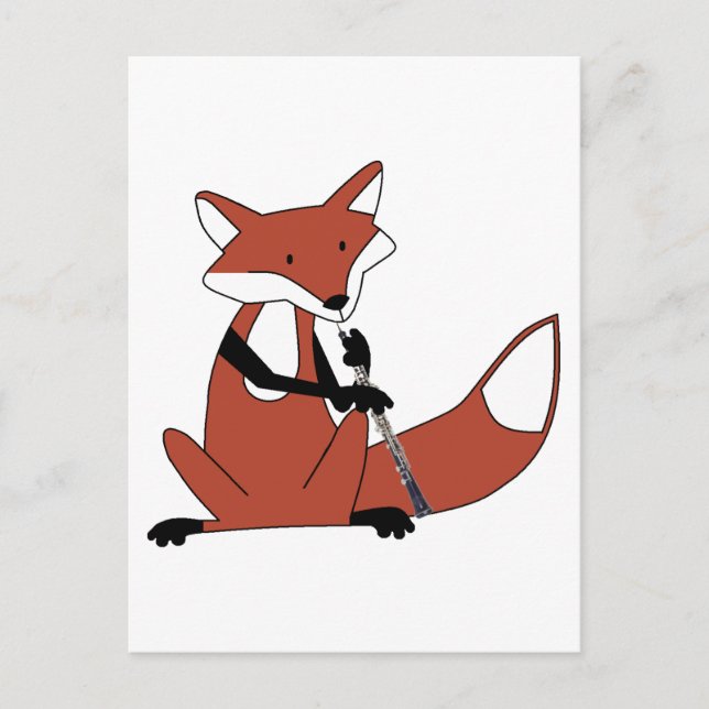 Postal Fox jugando al Oboe (Anverso)