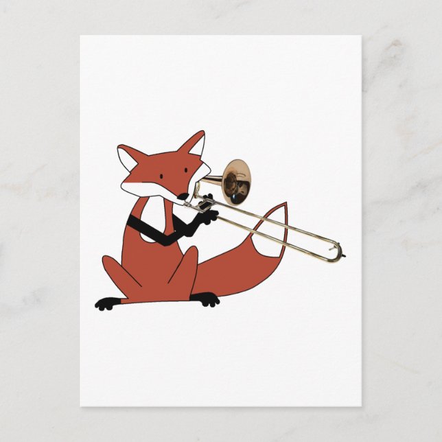 Postal Fox jugando al trombón (Anverso)