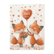 Fox Love Design with Personalizable Initials