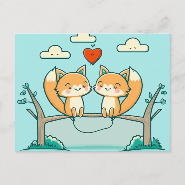 Postal Fox Love Postcard (Anverso)