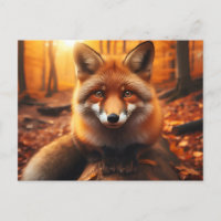Fox otoñal en el encanto estético y del bosque pur