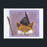 Postal Fox Postcard Asturias Fox Asturias España<br><div class="desc">Una postal que muestra a un zorro con un gorra asturiano tradicional de Asturias,  España - una región de la costa del Atlántico norte con cultura celta.</div>