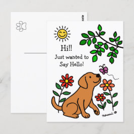 Postal Fox Red Labrador y Green Hi