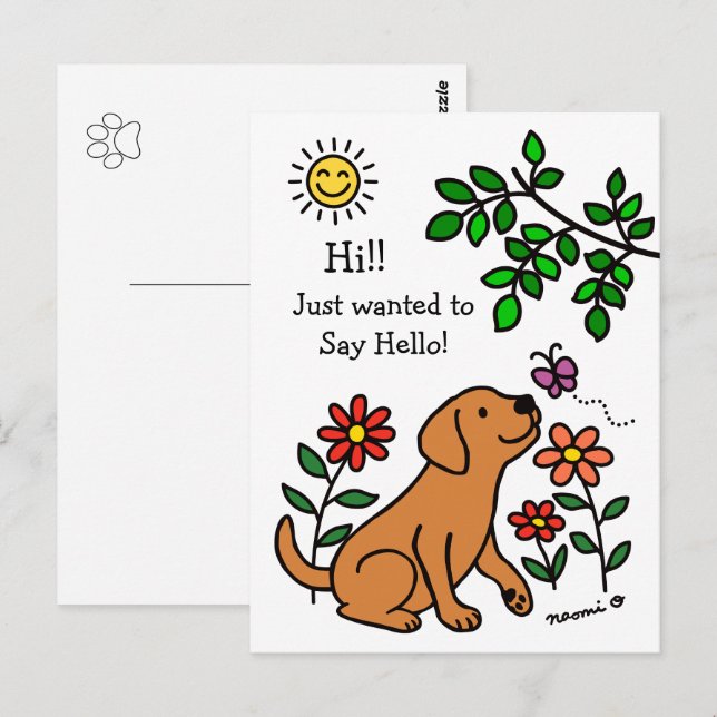 Postal Fox Red Labrador y Green Hi (Anverso / Reverso)