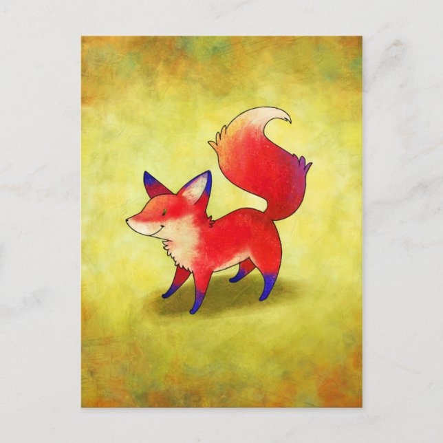 Postal Fox roja (Anverso)