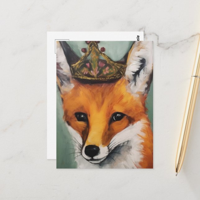 Postal Fox roja en una corona (Anverso/Reverso In Situ)