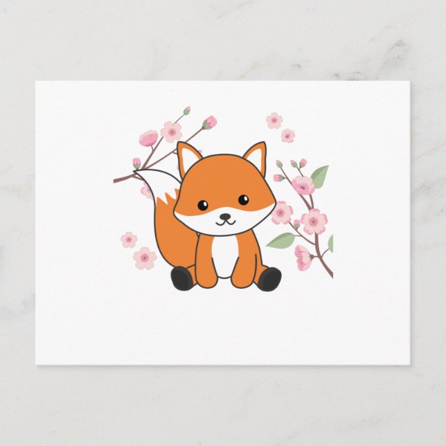 Postal Fox Sweet Animals For Kawaii Foxes (Anverso)