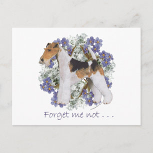 Postal Fox Terrier de Pelo de Alambre No me olvides