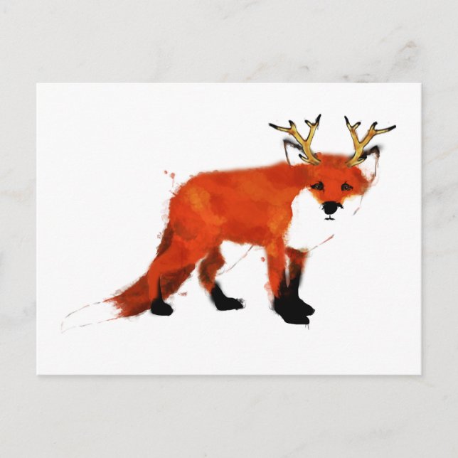 Postal Fox Watercolor (Anverso)
