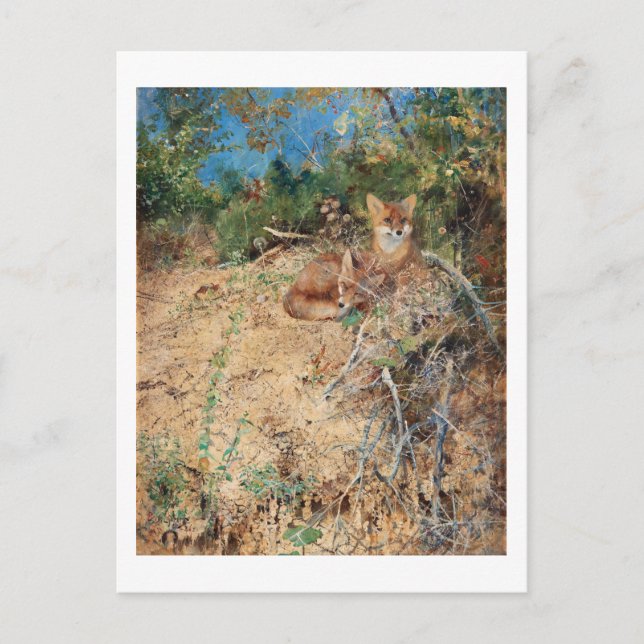 Postal Foxes, Bruno Liljefors (Anverso)