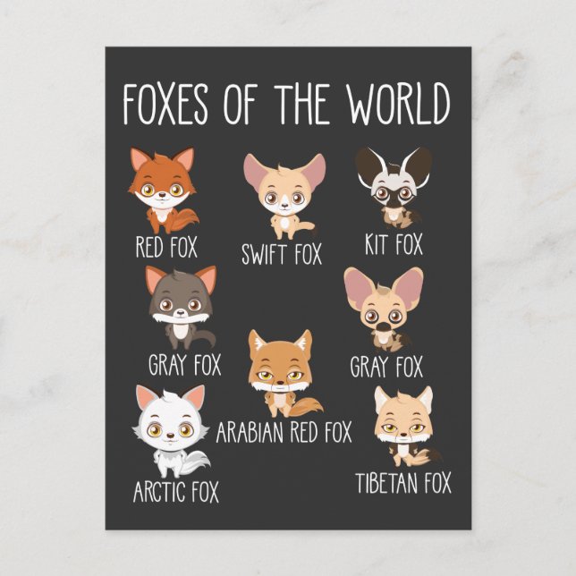 Postal Foxes Of the World Gift for Fox Lover (Anverso)