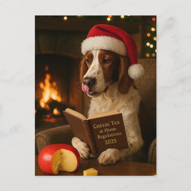 Postal Foxhound 'Cheese Tax' Christmas postcard (Anverso)