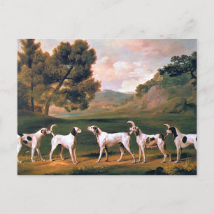 Postal Foxhounds en un paisaje de George Stubbs