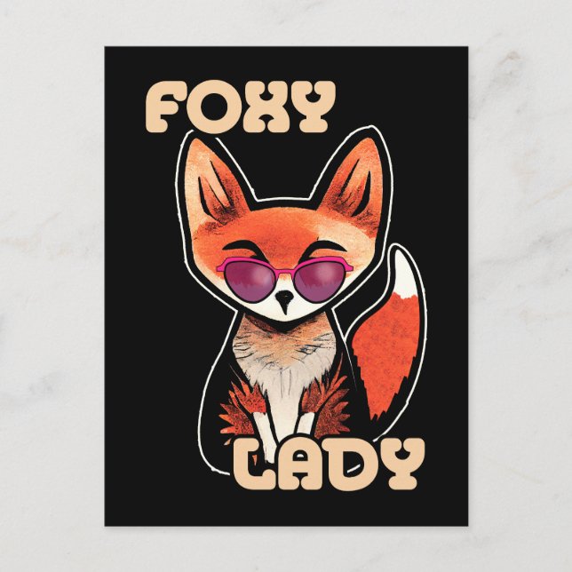 Postal Foxy Lady | Cortar Fox (Anverso)