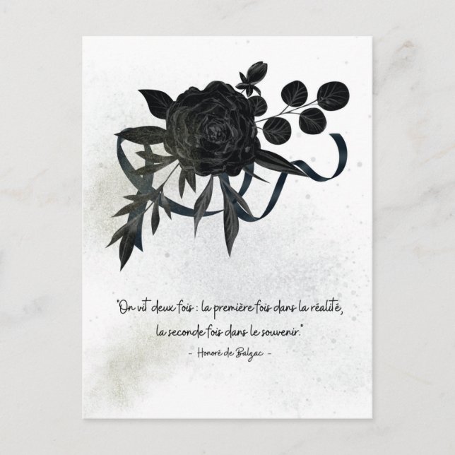 Postal FR | Carte de condoléances – Rose noire (Anverso)