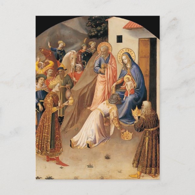 Postal Fra Angelico- Adoración del Magi (Anverso)