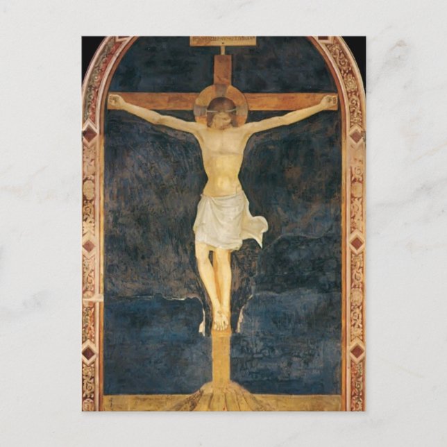 Postal Fra Angelico-Cristo crucificado (Anverso)