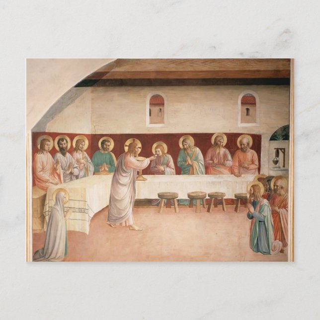 Postal Fra Angelico- Institución de la Eucaristía (Anverso)