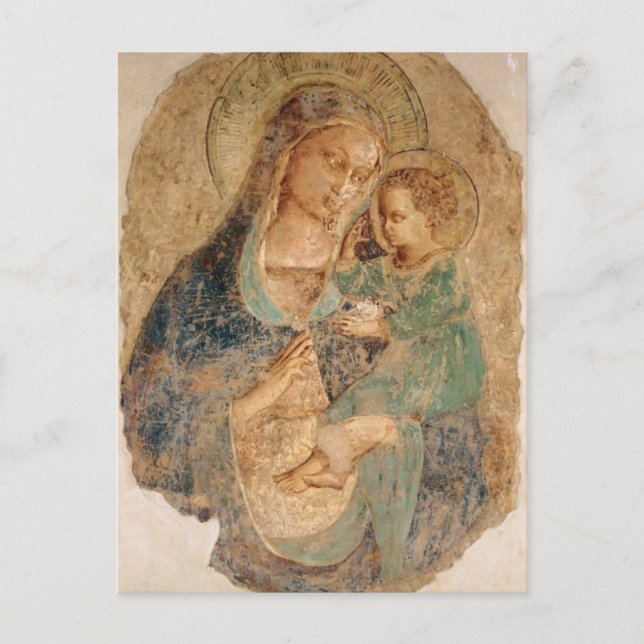 Postal Fra Angelico-Madonna y el niño (Anverso)