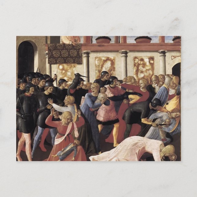 Postal Fra Angelico - Masacre de inocentes (Anverso)