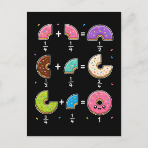 Postal Fracciones de Donut Humor de Aprendizaje de Matemá