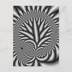 Postal Fractal blanco y negro