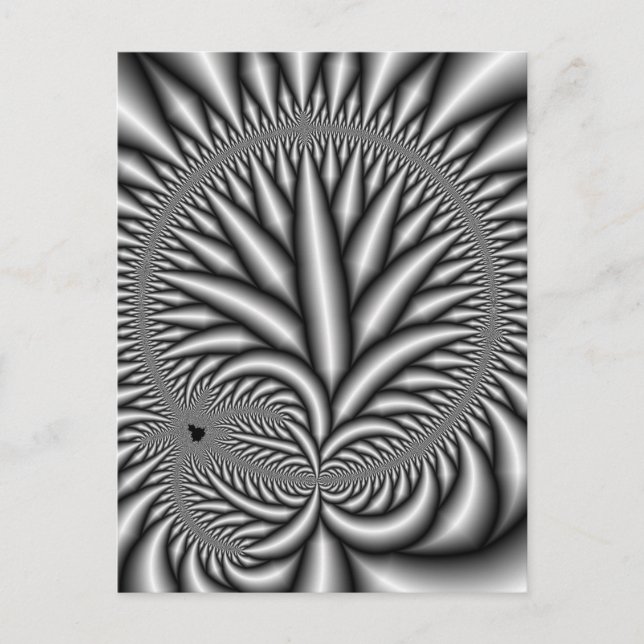 Postal Fractal blanco y negro (Anverso)