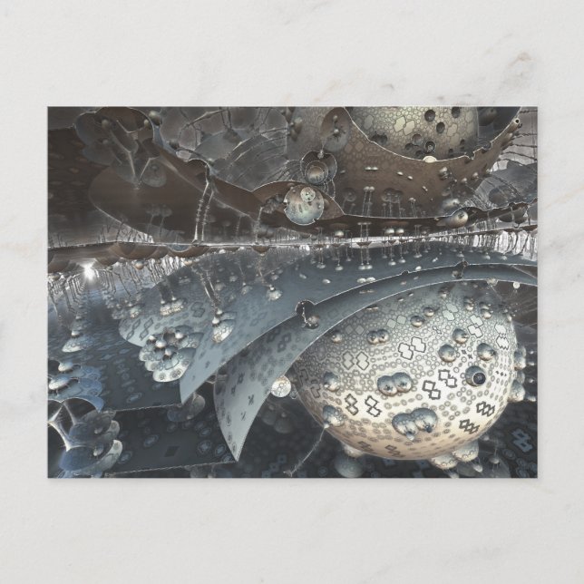 postal fractal de esferas reflejadas (Anverso)