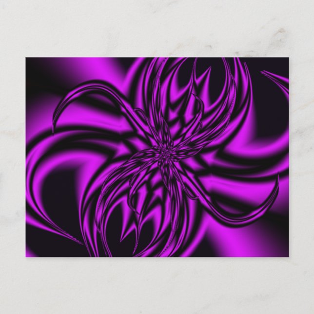 Postal fractal de flujo púrpura (Anverso)