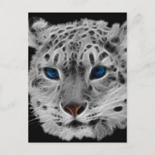 Postal Fractal de leopardo de la nieve